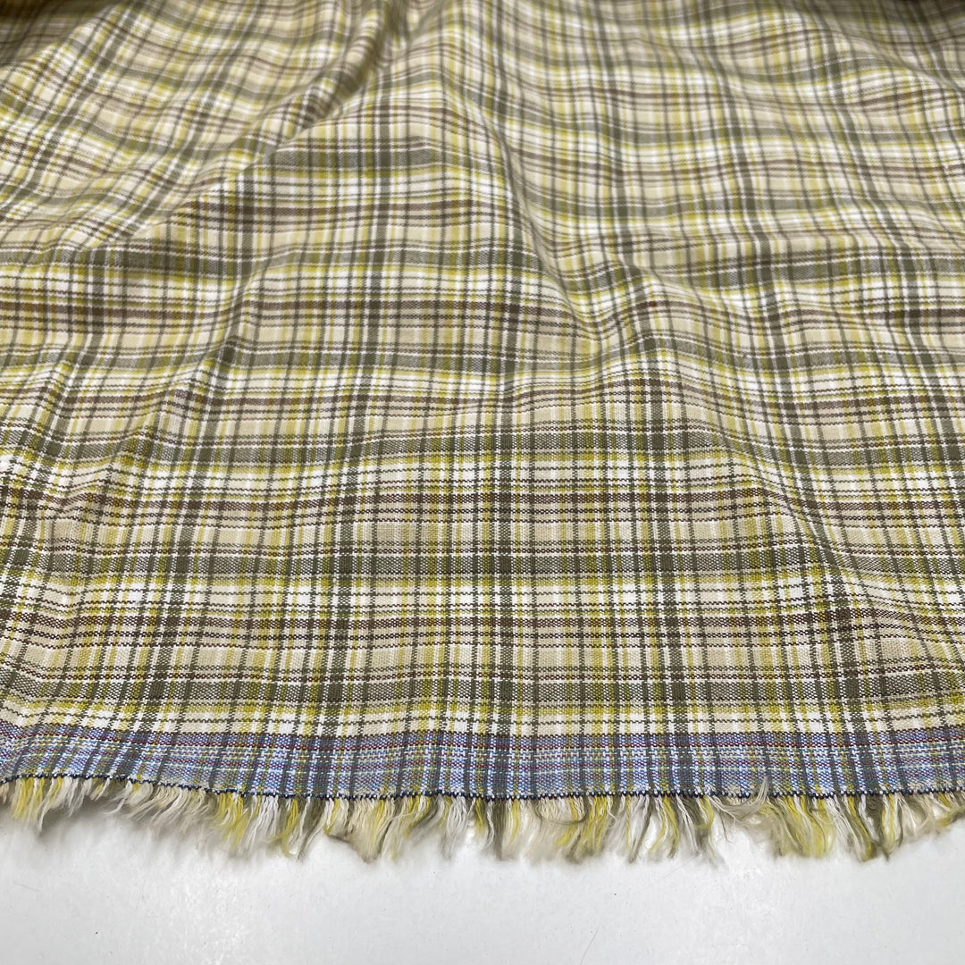 Dinner First Chocolate Eggs Later - Cotton Blend Woven - Cream Multi Plaid - 1M Bundle