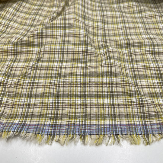 Dinner First Chocolate Eggs Later - Cotton Blend Woven - Cream Multi Plaid - 1M Bundle