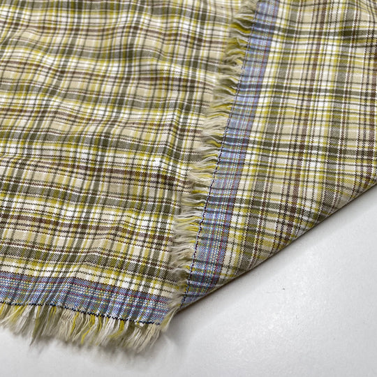 Dinner First Chocolate Eggs Later - Cotton Blend Woven - Cream Multi Plaid - 1M Bundle