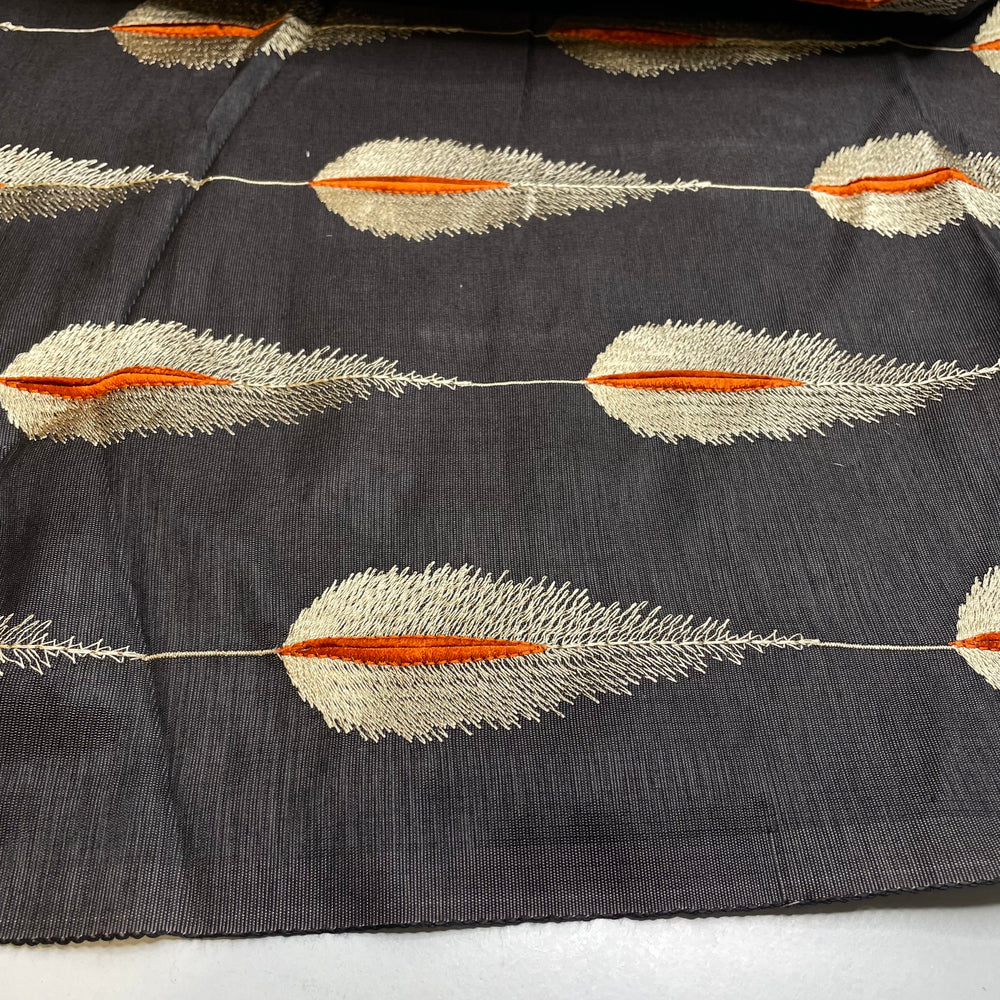UB - Blazing Fireball - Embroidered Natural Blend Woven - Dark Brown Abstract - 1.45M Bundle