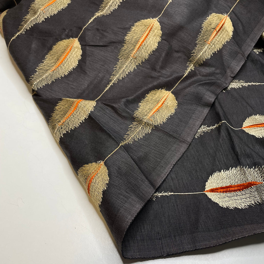 UB - Blazing Fireball - Embroidered Natural Blend Woven - Dark Brown Abstract - 1.45M Bundle