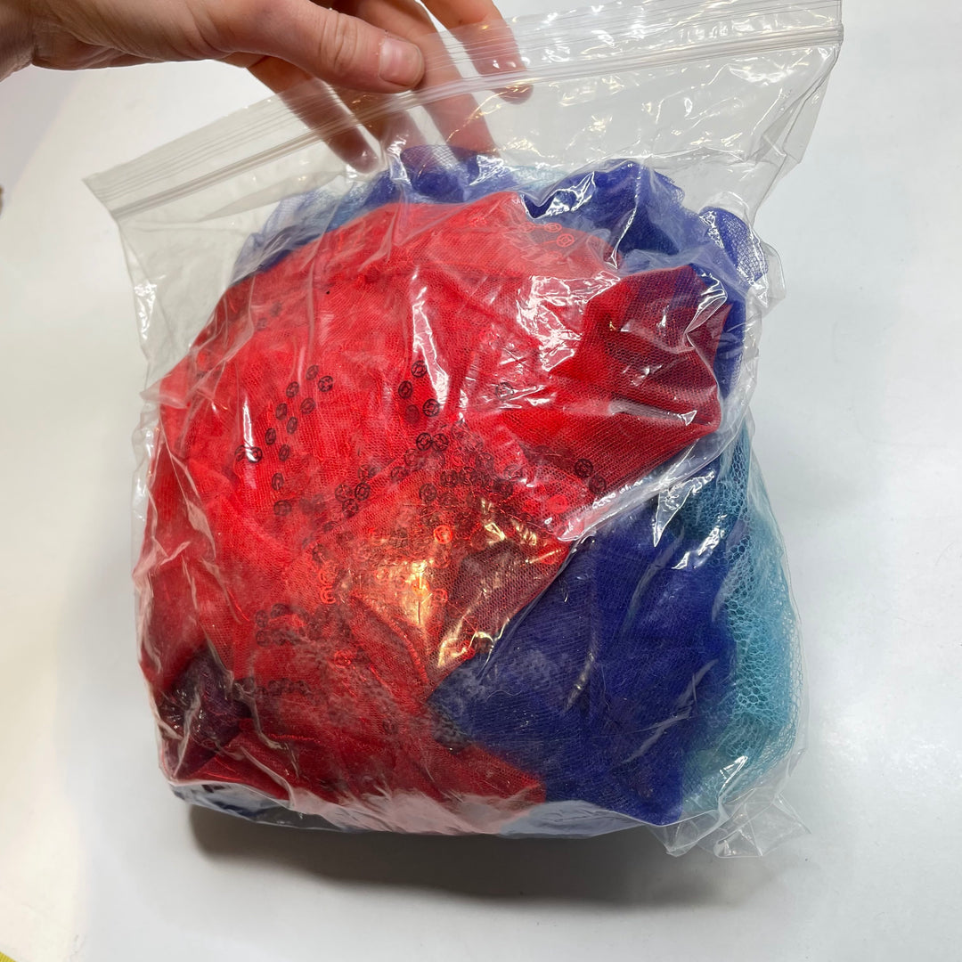 Tulle Scrap Pack - Tulle Poly Woven - Blue/Red - 2M Bundle