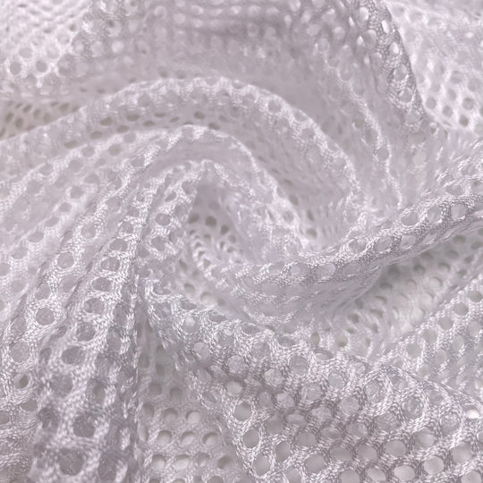Sporty Jams - Mesh Poly Knit - White - 2.5M Bundle