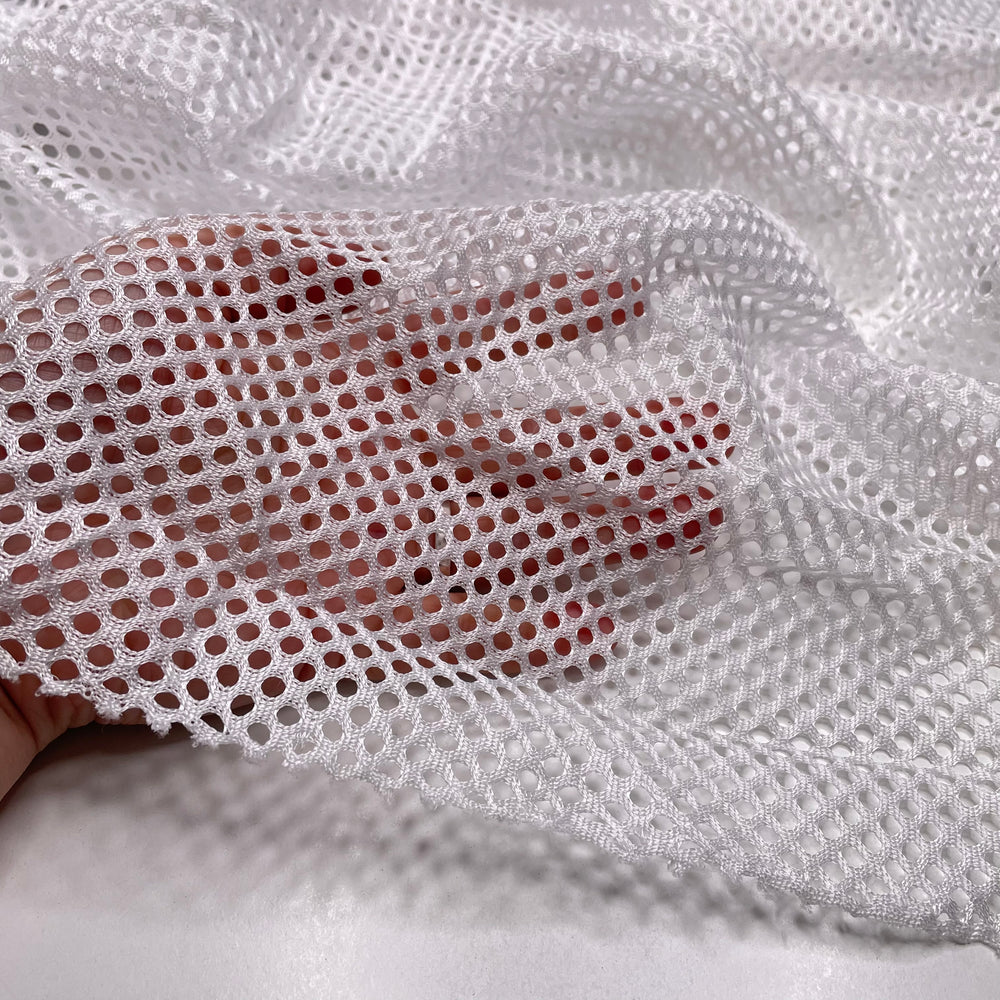 Sporty Jams - Mesh Poly Knit - White - 2.5M Bundle