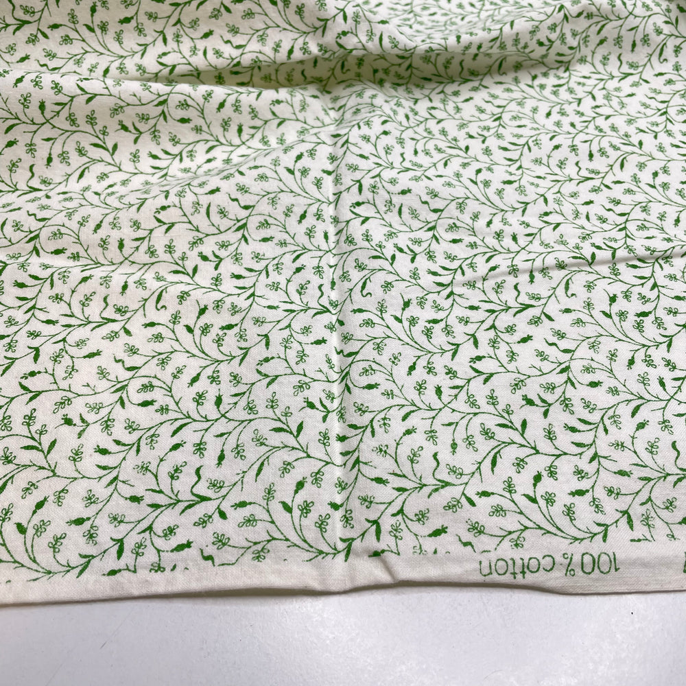 Vertical Forests - Cotton Woven - White/Green Floral - 0.8M Bundle