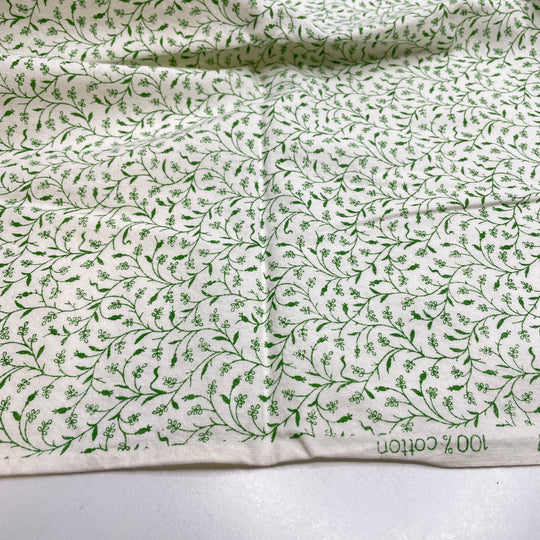 Vertical Forests - Cotton Woven - White/Green Floral - 0.8M Bundle