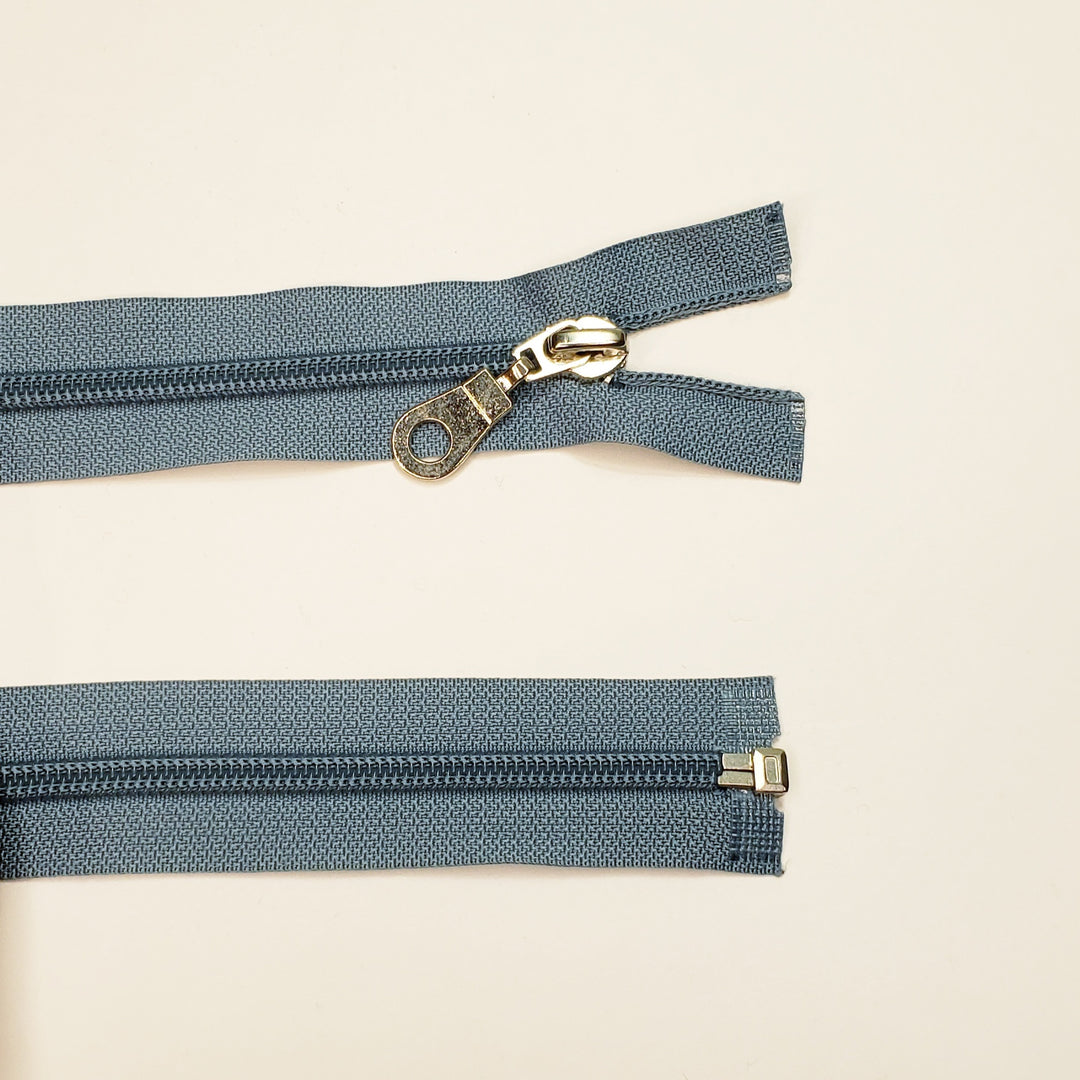 21" Coil Zipper - Cadet Blue - FABCYCLE Deadstock and Sustainble Fabrics and Sewing Supplies (4427855986801)