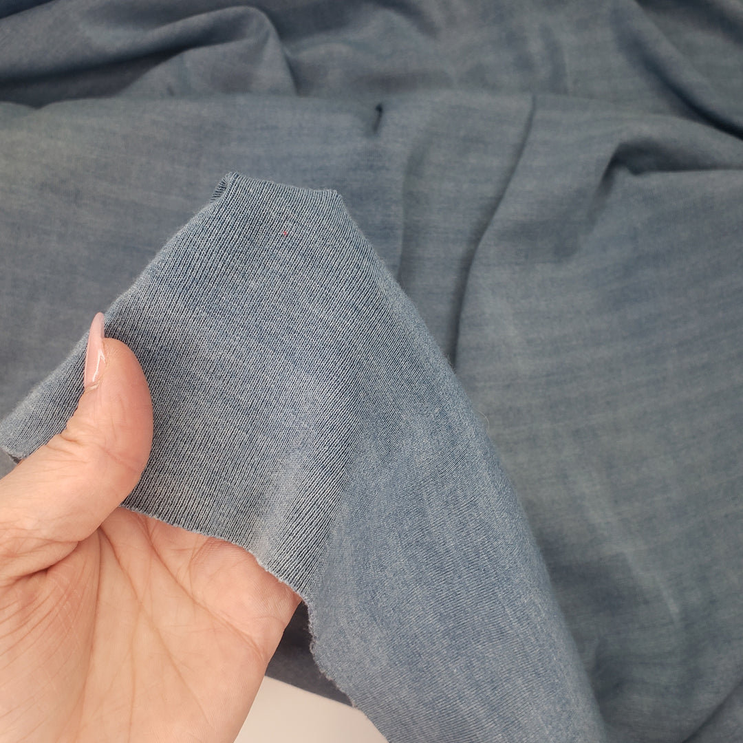 Blue Cheese Charcuterie  - Hemp Knit - Blue - 1/2 Meter - FABCYCLE Deadstock and Sustainble Fabrics and Sewing Supplies (4670717558897)