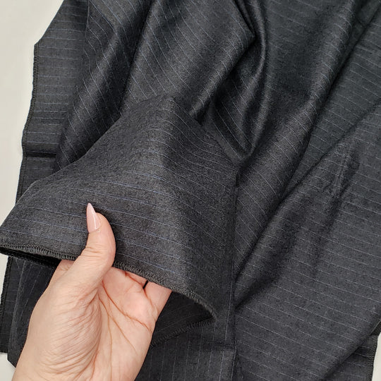 Premium Charcoal Flames - Wool Woven - Grey Pinstripe - 0.92M Bundle - FABCYCLE Deadstock and Sustainble Fabrics and Sewing Supplies (4670197530737)