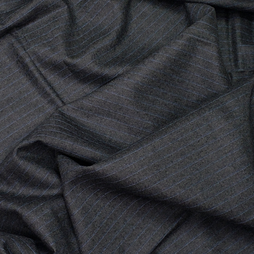 Premium Charcoal Flames - Wool Woven - Grey Pinstripe - 0.92M Bundle - FABCYCLE Deadstock and Sustainble Fabrics and Sewing Supplies (4670197530737)