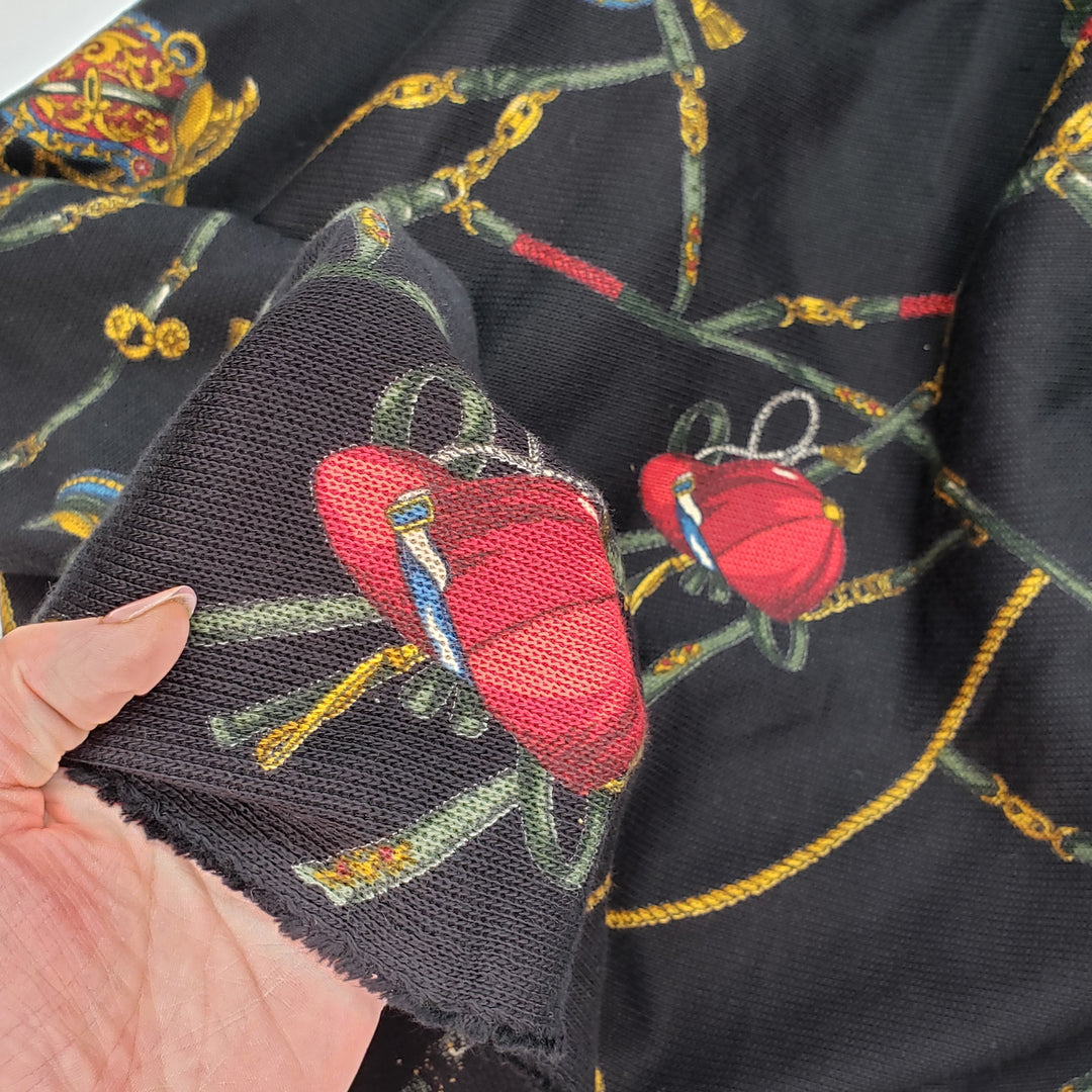 A Sweater For Sea Biscuit - Cotton Knit - Black Multi Horse Bridles Jockey Hats - 3M Bundle - FABCYCLE Deadstock and Sustainble Fabrics and Sewing Supplies (4671187812465)