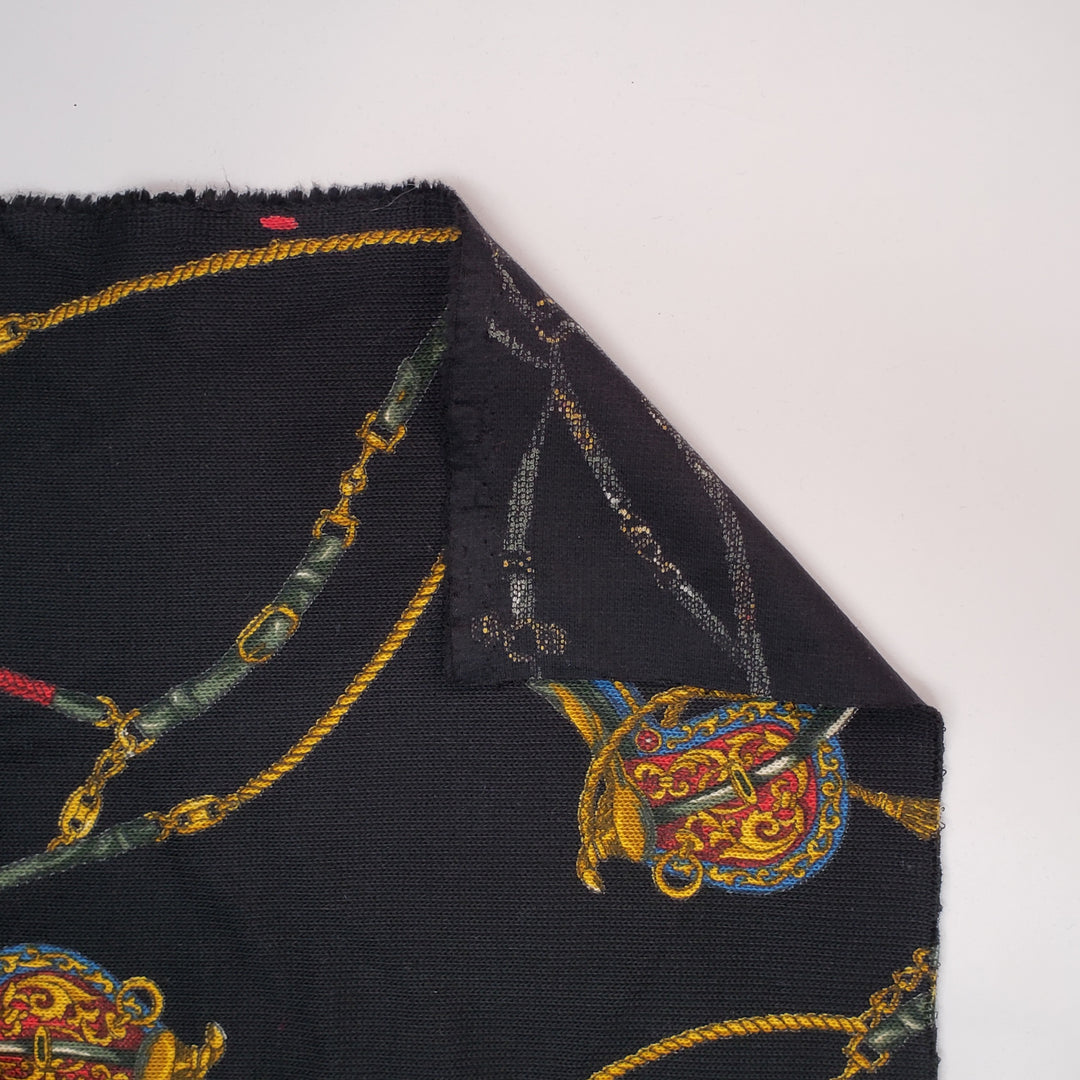 A Sweater For Sea Biscuit - Cotton Knit - Black Multi Horse Bridles Jockey Hats - 3M Bundle - FABCYCLE Deadstock and Sustainble Fabrics and Sewing Supplies (4671187812465)