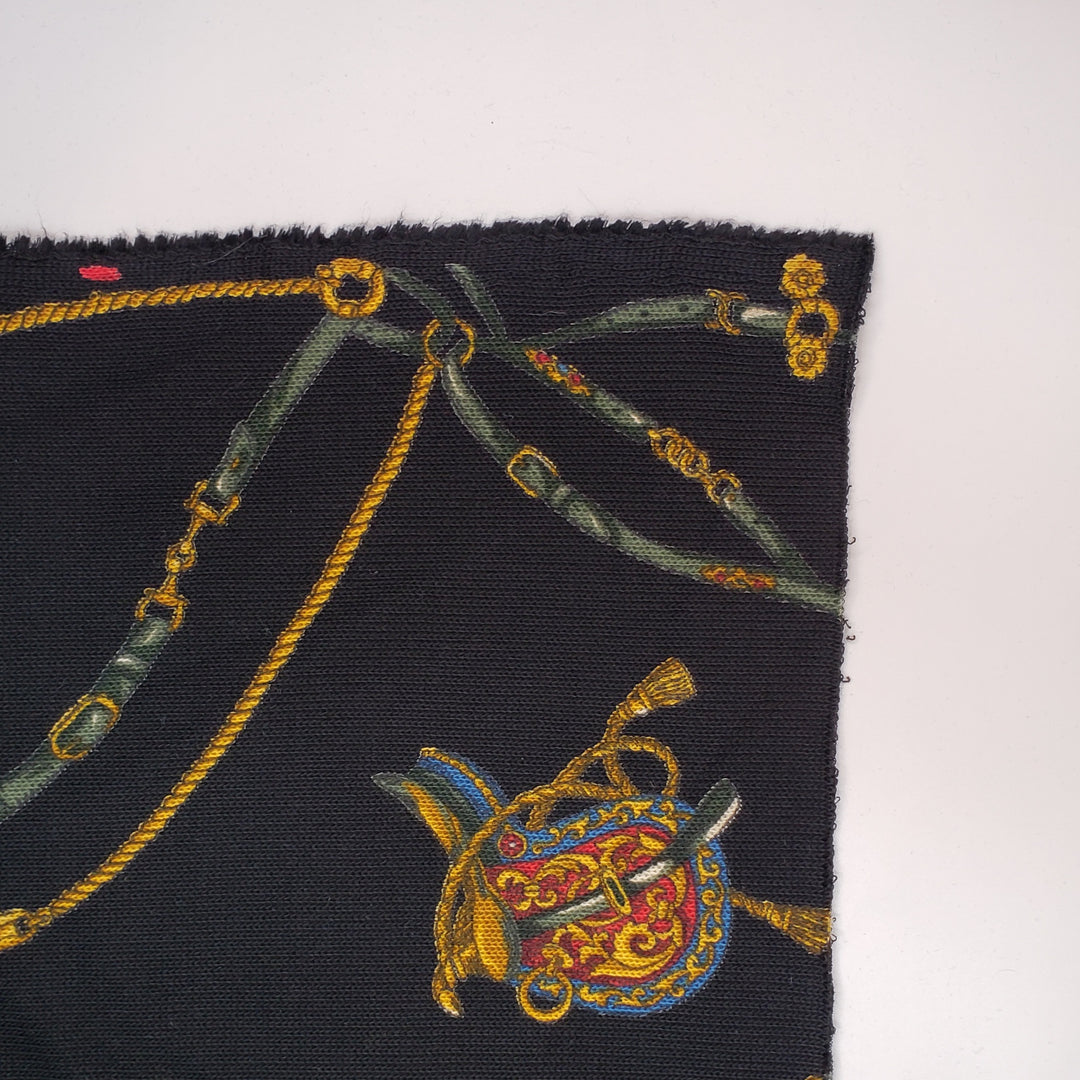 A Sweater For Sea Biscuit - Cotton Knit - Black Multi Horse Bridles Jockey Hats - 3M Bundle - FABCYCLE Deadstock and Sustainble Fabrics and Sewing Supplies (4671187812465)
