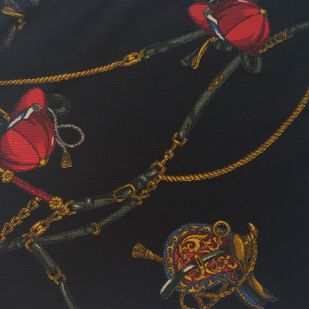 A Sweater For Sea Biscuit - Cotton Knit - Black Multi Horse Bridles Jockey Hats - 3M Bundle - FABCYCLE Deadstock and Sustainble Fabrics and Sewing Supplies (4671187812465)