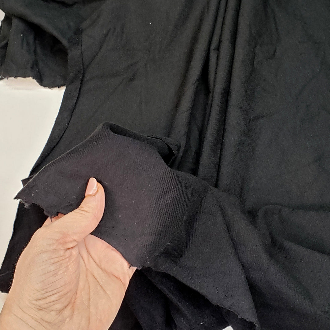 A Walk Home - Bamboo/Cotton Jersey Fleece Knit - Black - 0.5M Bundle - FABCYCLE Deadstock and Sustainble Fabrics and Sewing Supplies (4671894421617)