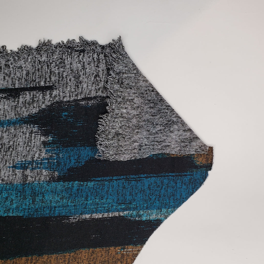 Treasure Under Water - Poly/Cotton Knit - Blue Multi Paint Strokes - 1M Bundle - FABCYCLE Deadstock and Sustainble Fabrics and Sewing Supplies (6536077639793)