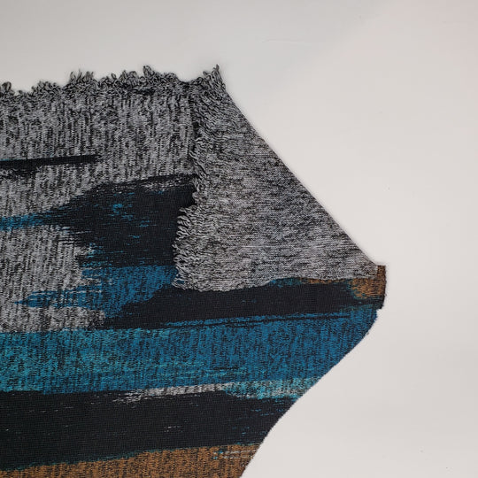 Treasure Under Water - Poly/Cotton Knit - Blue Multi Paint Strokes - 1M Bundle - FABCYCLE Deadstock and Sustainble Fabrics and Sewing Supplies (6536077639793)