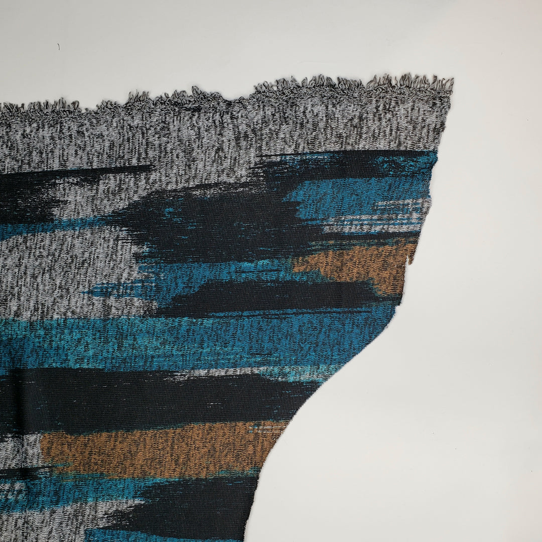 Treasure Under Water - Poly/Cotton Knit - Blue Multi Paint Strokes - 1M Bundle - FABCYCLE Deadstock and Sustainble Fabrics and Sewing Supplies (6536077639793)