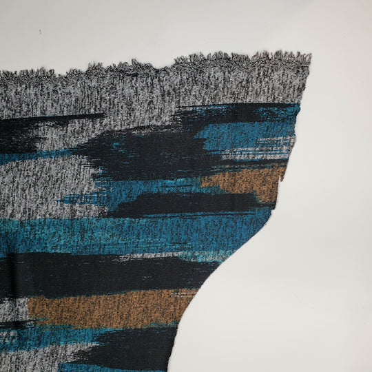 Treasure Under Water - Poly/Cotton Knit - Blue Multi Paint Strokes - 1M Bundle - FABCYCLE Deadstock and Sustainble Fabrics and Sewing Supplies (6536077639793)