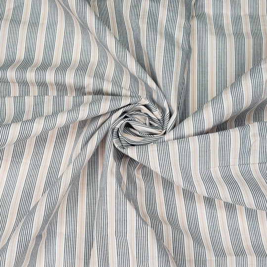 The Cruise Line - Cotton Woven - White Multi Stripes - 0.75M Bundle - FABCYCLE Deadstock and Sustainble Fabrics and Sewing Supplies (6544895311985)