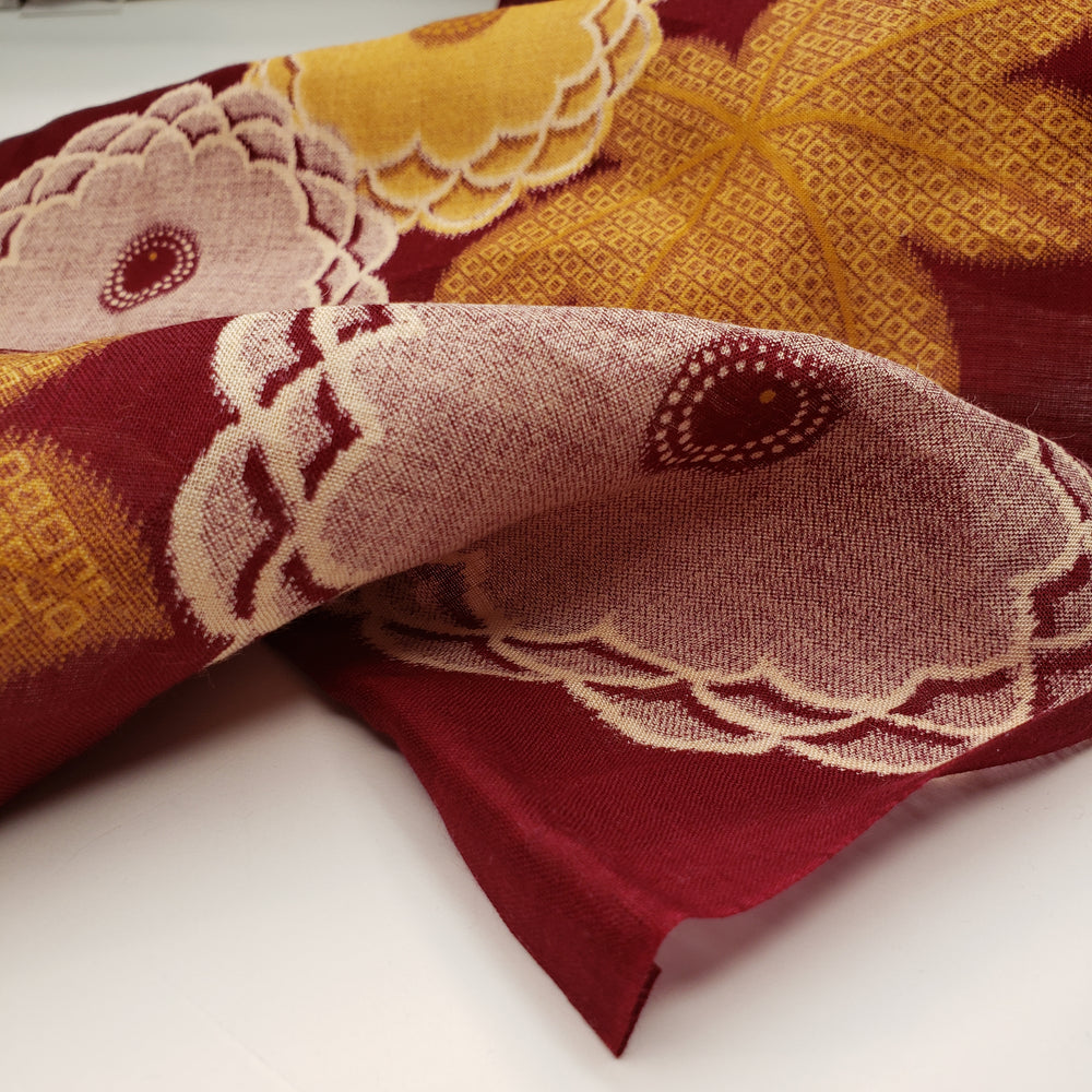 Growing Buds - Cotton Woven - Red Multi Floral - 1/2 Meter - FABCYCLE Deadstock and Sustainble Fabrics and Sewing Supplies (6550600351857)