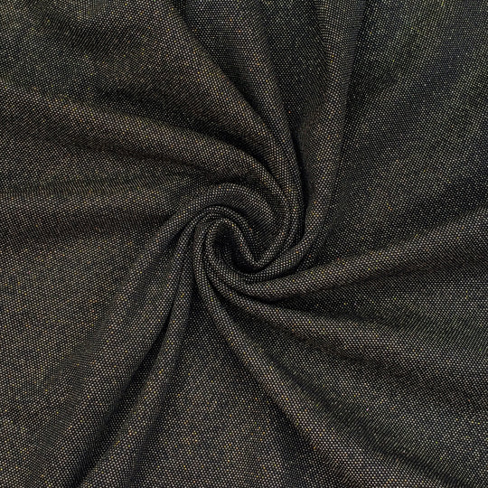 Golden Starry Night Sky - Poly Knit - Black - 0.7M Bundle - FABCYCLE Deadstock and Sustainble Fabrics and Sewing Supplies (6551934468209)