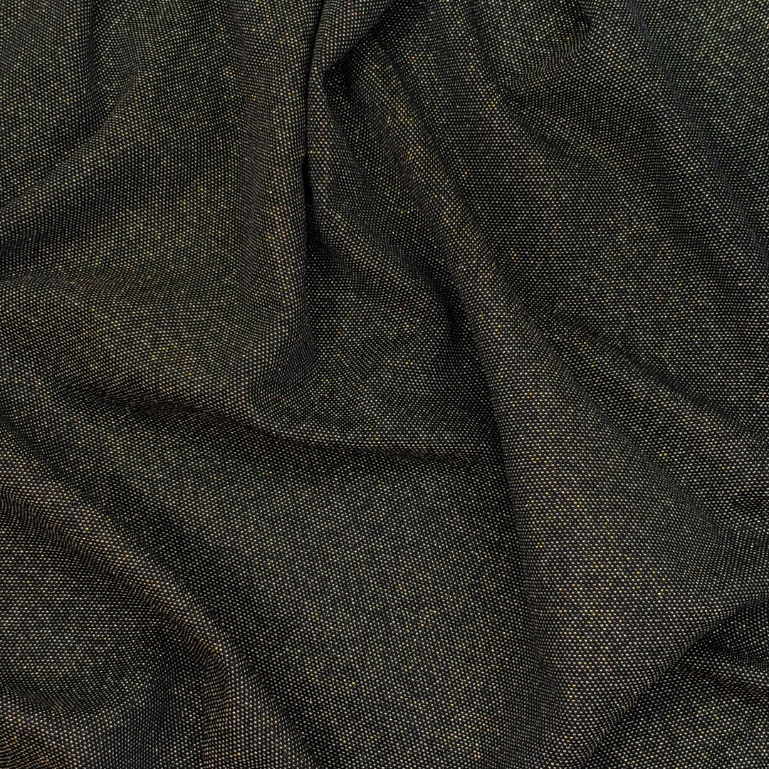 Golden Starry Night Sky - Poly Knit - Black - 0.7M Bundle - FABCYCLE Deadstock and Sustainble Fabrics and Sewing Supplies (6551934468209)