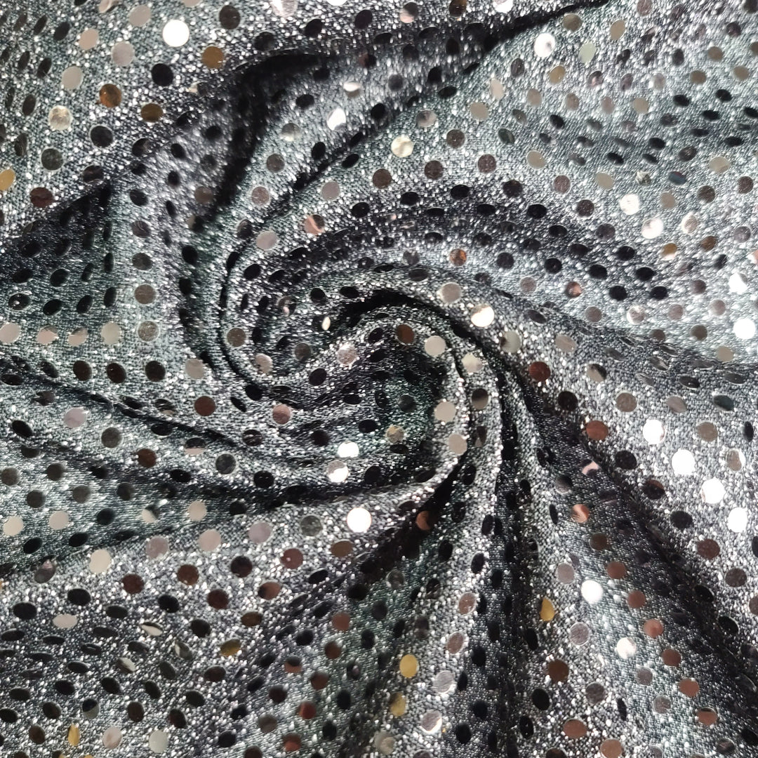 All That Jazz - Poly Knit - Black Polka Dots - 0.85M Bundle - FABCYCLE Deadstock and Sustainble Fabrics and Sewing Supplies (6551199383665)