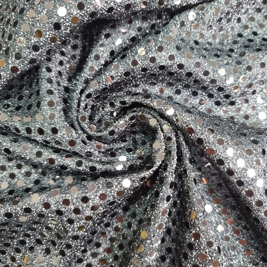 All That Jazz - Poly Knit - Black Polka Dots - 0.85M Bundle - FABCYCLE Deadstock and Sustainble Fabrics and Sewing Supplies (6551199383665)