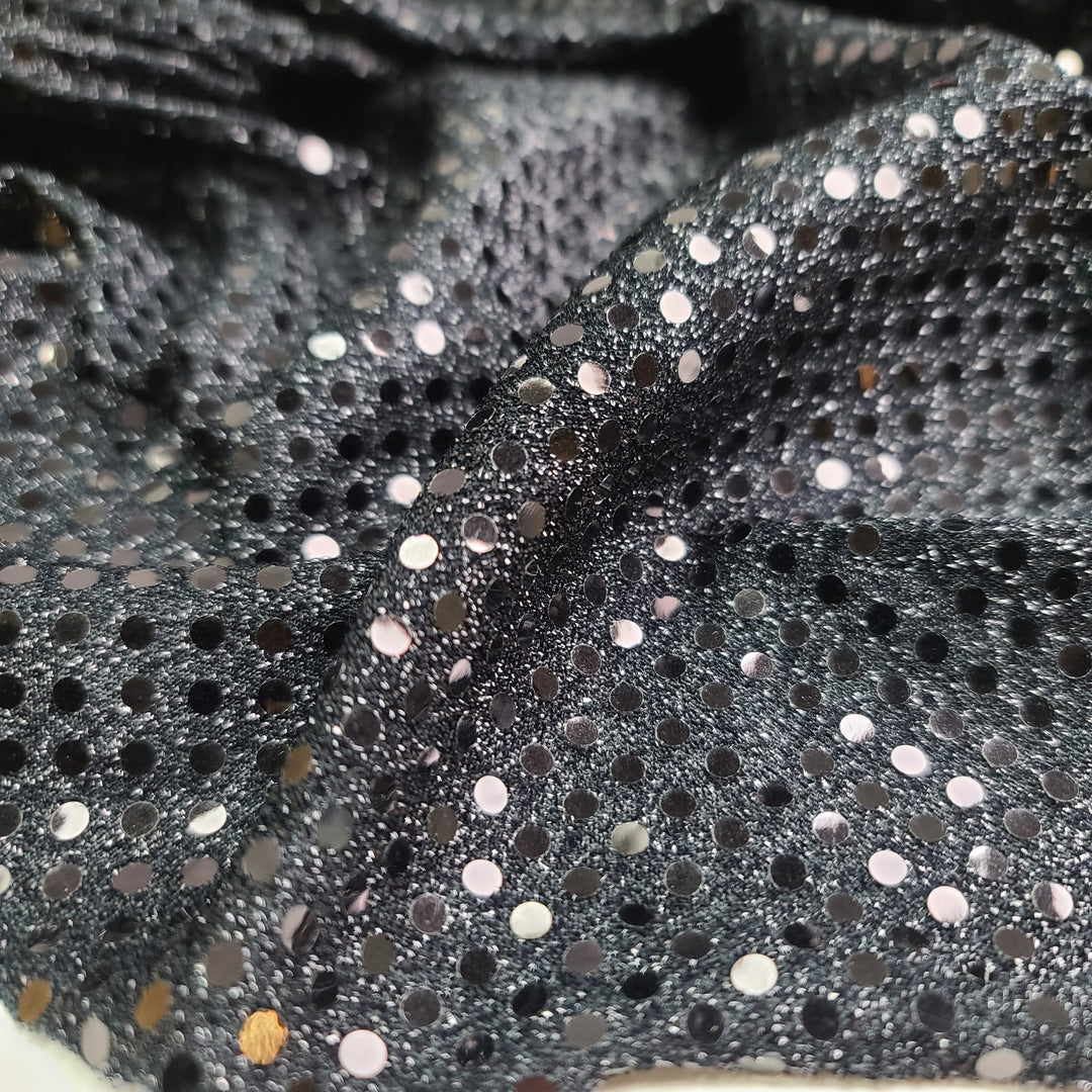 All That Jazz - Poly Knit - Black Polka Dots - 0.85M Bundle - FABCYCLE Deadstock and Sustainble Fabrics and Sewing Supplies (6551199383665)