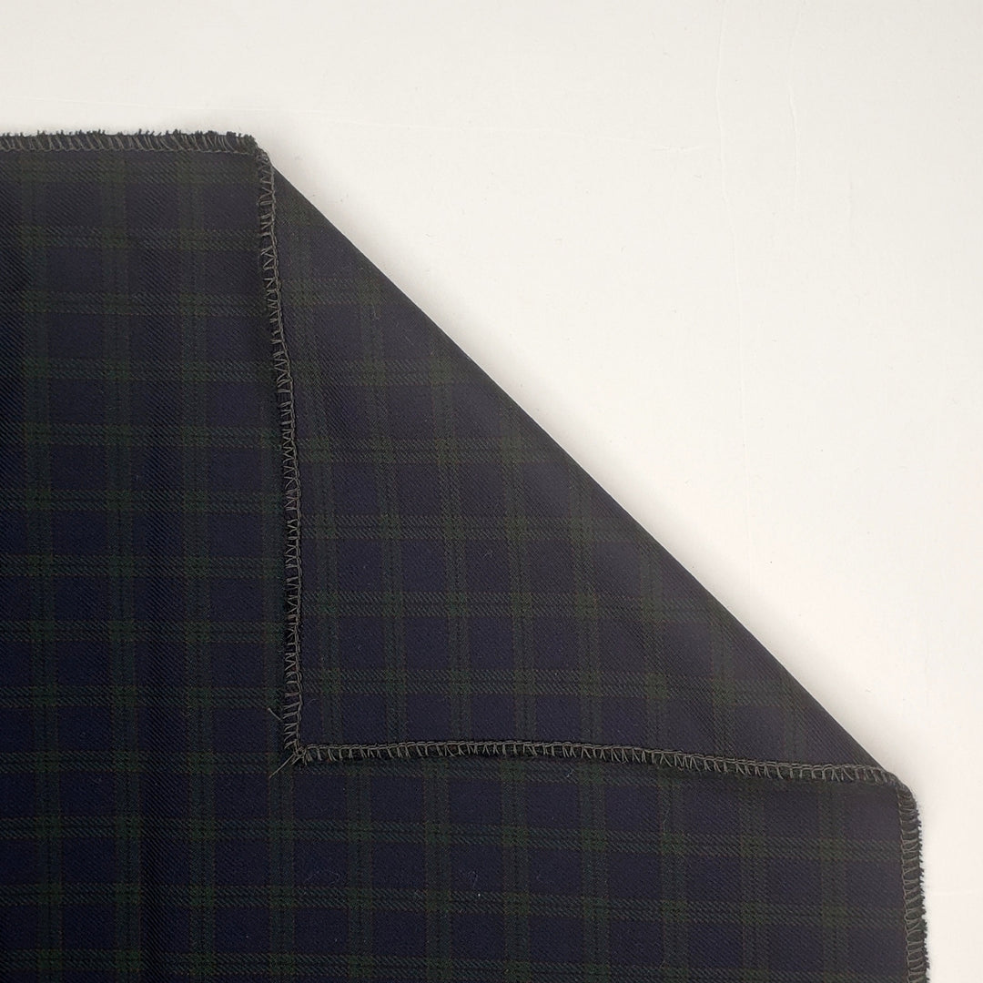 Bossy Pants - Wool Woven - Blue/Green Plaid - 1M Bundle - FABCYCLE Deadstock and Sustainble Fabrics and Sewing Supplies (6555721072753)