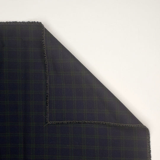 Bossy Pants - Wool Woven - Blue/Green Plaid - 1M Bundle - FABCYCLE Deadstock and Sustainble Fabrics and Sewing Supplies (6555721072753)