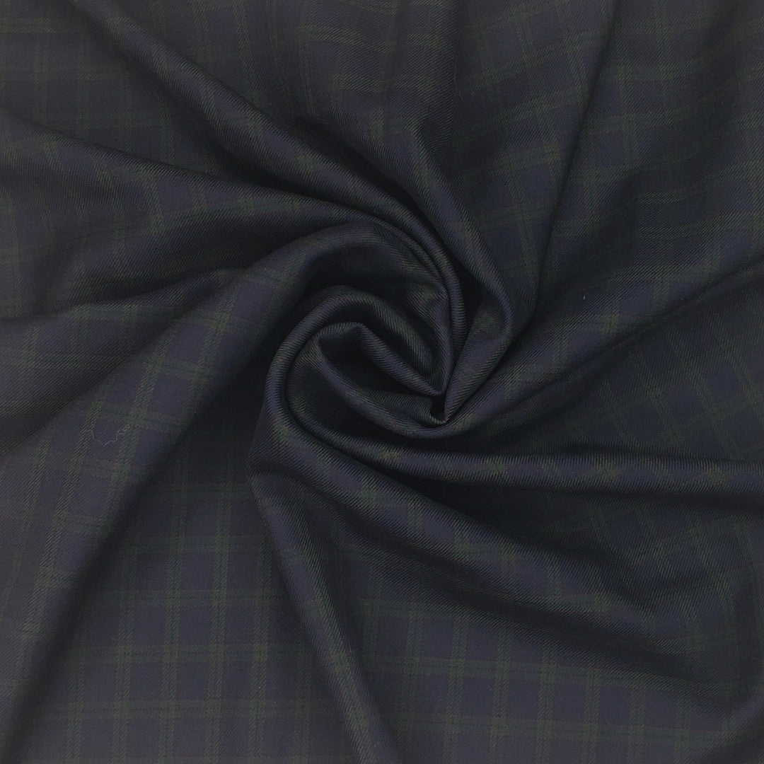 Bossy Pants - Wool Woven - Blue/Green Plaid - 1M Bundle - FABCYCLE Deadstock and Sustainble Fabrics and Sewing Supplies (6555721072753)