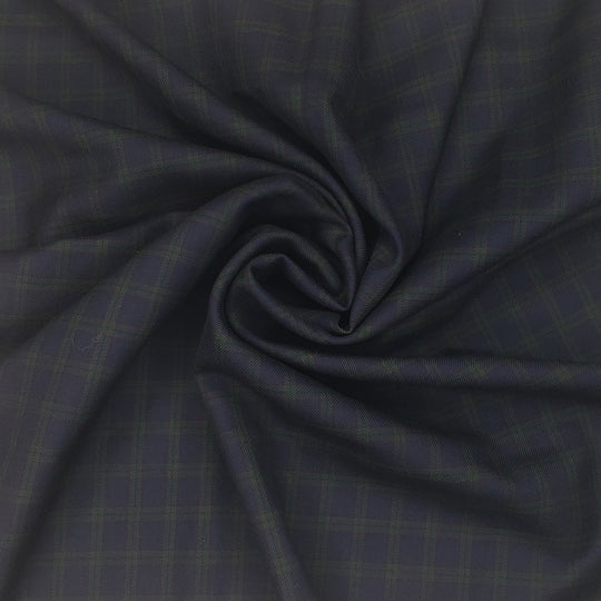 Bossy Pants - Wool Woven - Blue/Green Plaid - 1M Bundle - FABCYCLE Deadstock and Sustainble Fabrics and Sewing Supplies (6555721072753)