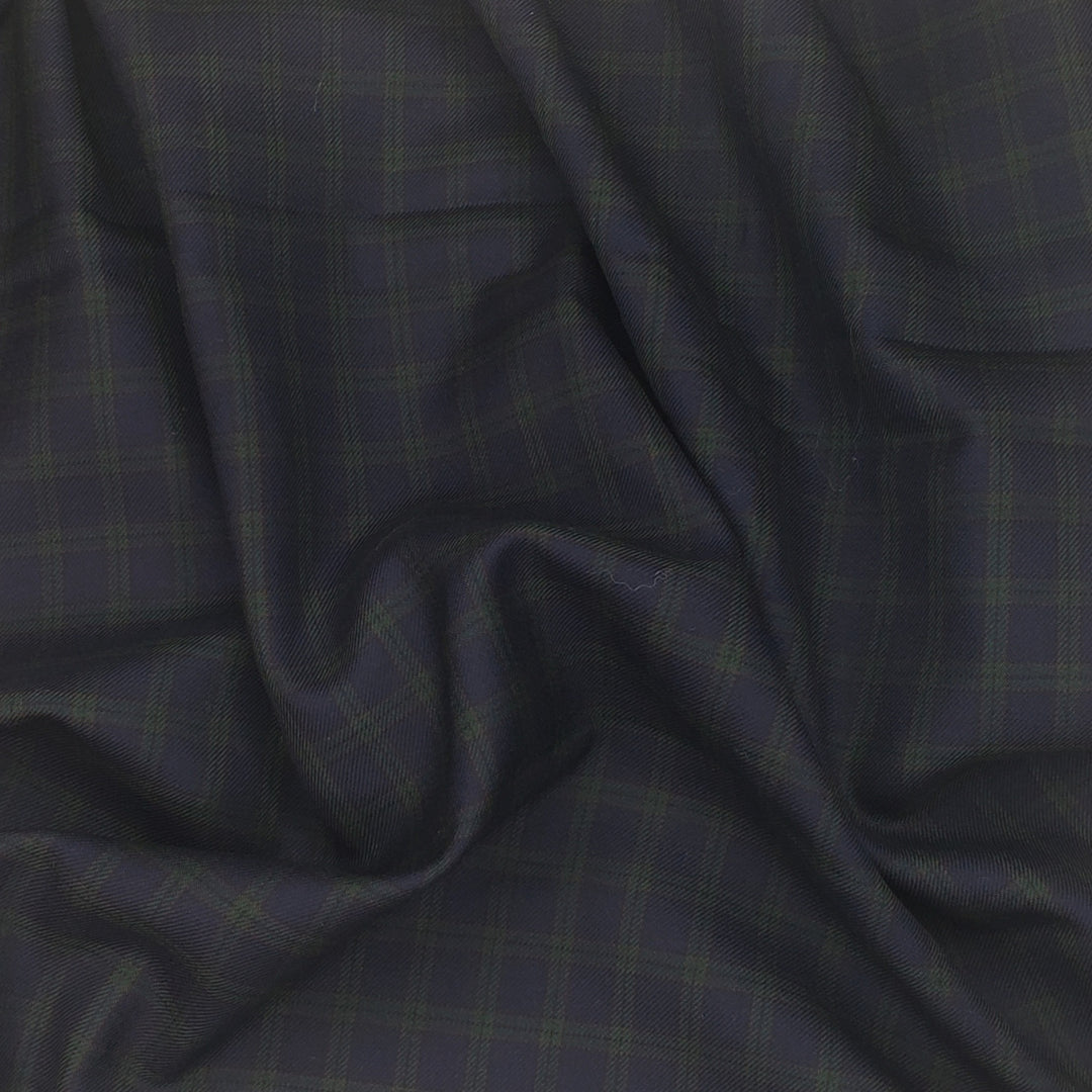 Bossy Pants - Wool Woven - Blue/Green Plaid - 1M Bundle - FABCYCLE Deadstock and Sustainble Fabrics and Sewing Supplies (6555721072753)