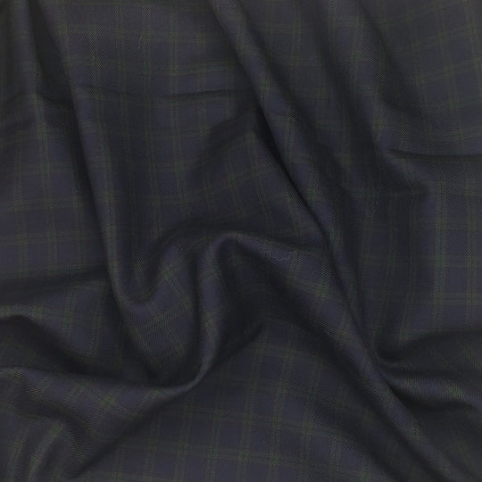 Bossy Pants - Wool Woven - Blue/Green Plaid - 1M Bundle - FABCYCLE Deadstock and Sustainble Fabrics and Sewing Supplies (6555721072753)