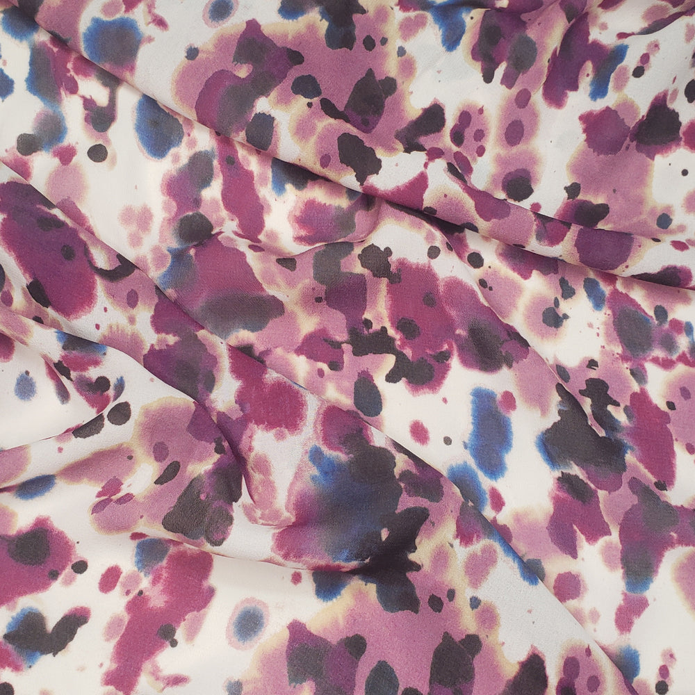 Tie-dye Easter Eggs - Poly Woven - White/Purple Abstract - 1/2 Meter - FABCYCLE Deadstock and Sustainble Fabrics and Sewing Supplies (6561124548721)