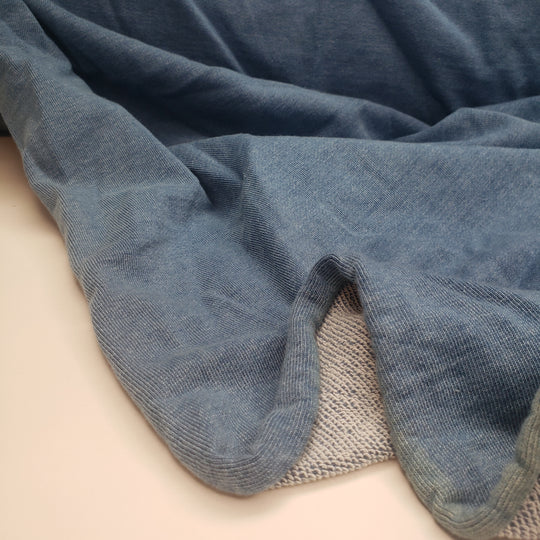 Blue Sky Sunday - Cotton Knit - Blue/White -1.5M Bundle - FABCYCLE Deadstock and Sustainble Fabrics and Sewing Supplies (6572117622897)