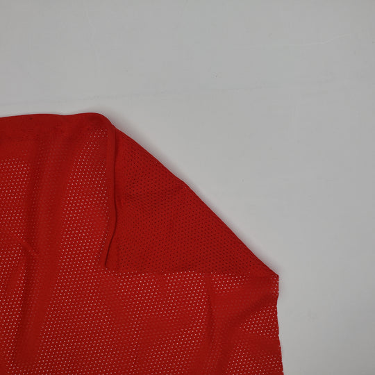 B Ball Baller - Sport Mesh Poly Knit - Red - 1/2 Meter - FABCYCLE Deadstock and Sustainble Fabrics and Sewing Supplies (6565283922033)