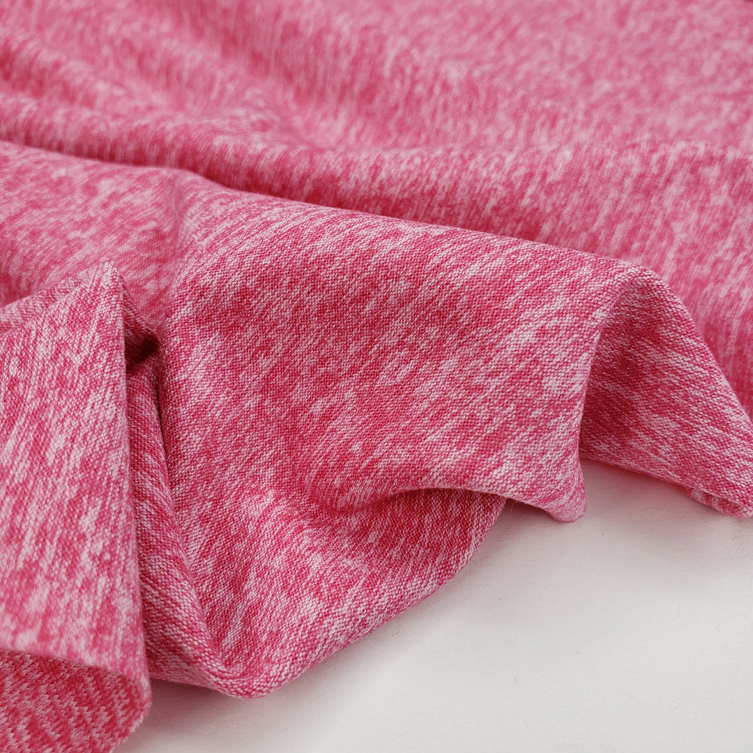 Lady Elaine Fairchilde's Cheek - Jersey Polyester Blend Knit - Pink - 1/2 Meter - FABCYCLE Deadstock and Sustainble Fabrics and Sewing Supplies (6682176290929)