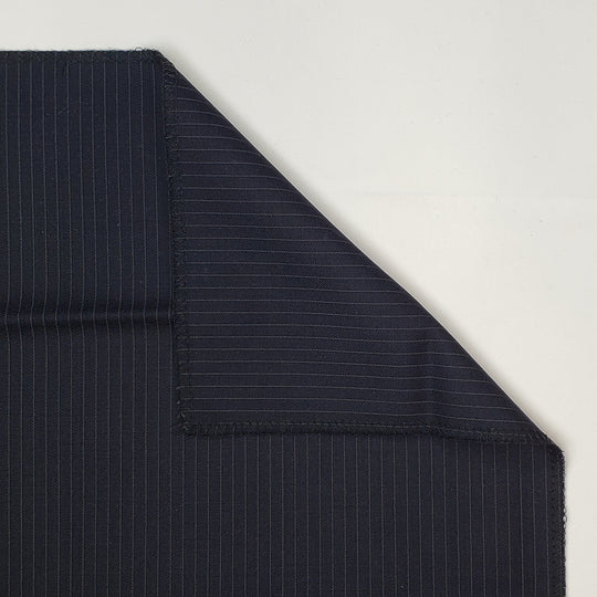 Guest Star - Pinstripe Australian Marino Wool Woven - Navy Pinstripe - 1.15M Bundle - FABCYCLE Deadstock and Sustainble Fabrics and Sewing Supplies (6568379252849)