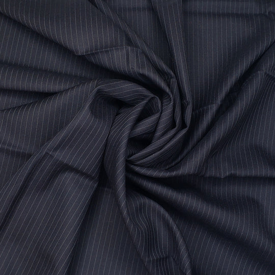 Guest Star - Pinstripe Australian Marino Wool Woven - Navy Pinstripe - 1.15M Bundle - FABCYCLE Deadstock and Sustainble Fabrics and Sewing Supplies (6568379252849)