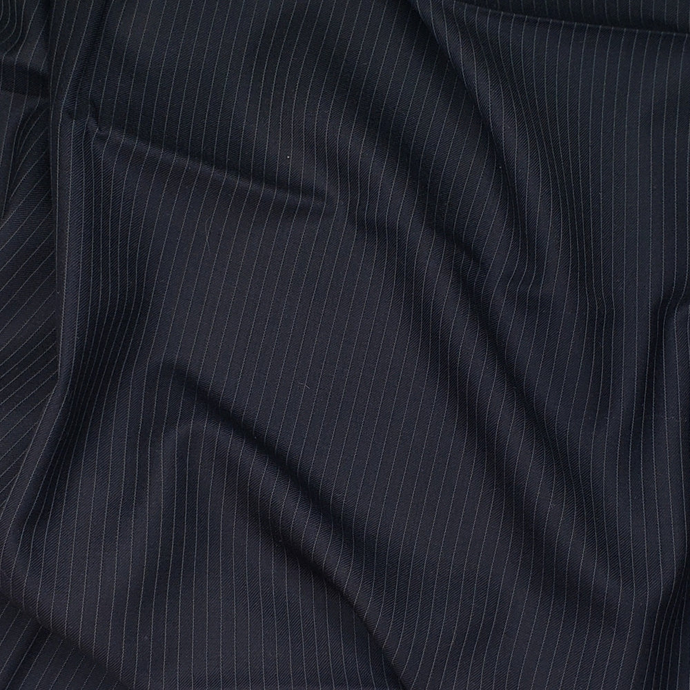 Guest Star - Pinstripe Australian Marino Wool Woven - Navy Pinstripe - 1.15M Bundle - FABCYCLE Deadstock and Sustainble Fabrics and Sewing Supplies (6568379252849)