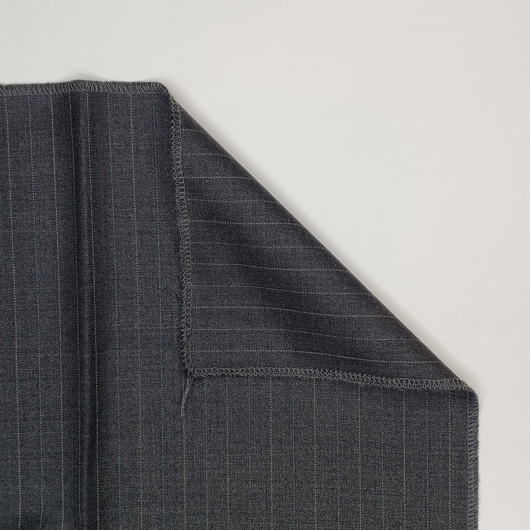 Formal Trousers - Pinstripe Wool Woven - Grey Pinstripe - 1.4M Bundle - FABCYCLE Deadstock and Sustainble Fabrics and Sewing Supplies (6568368898161)