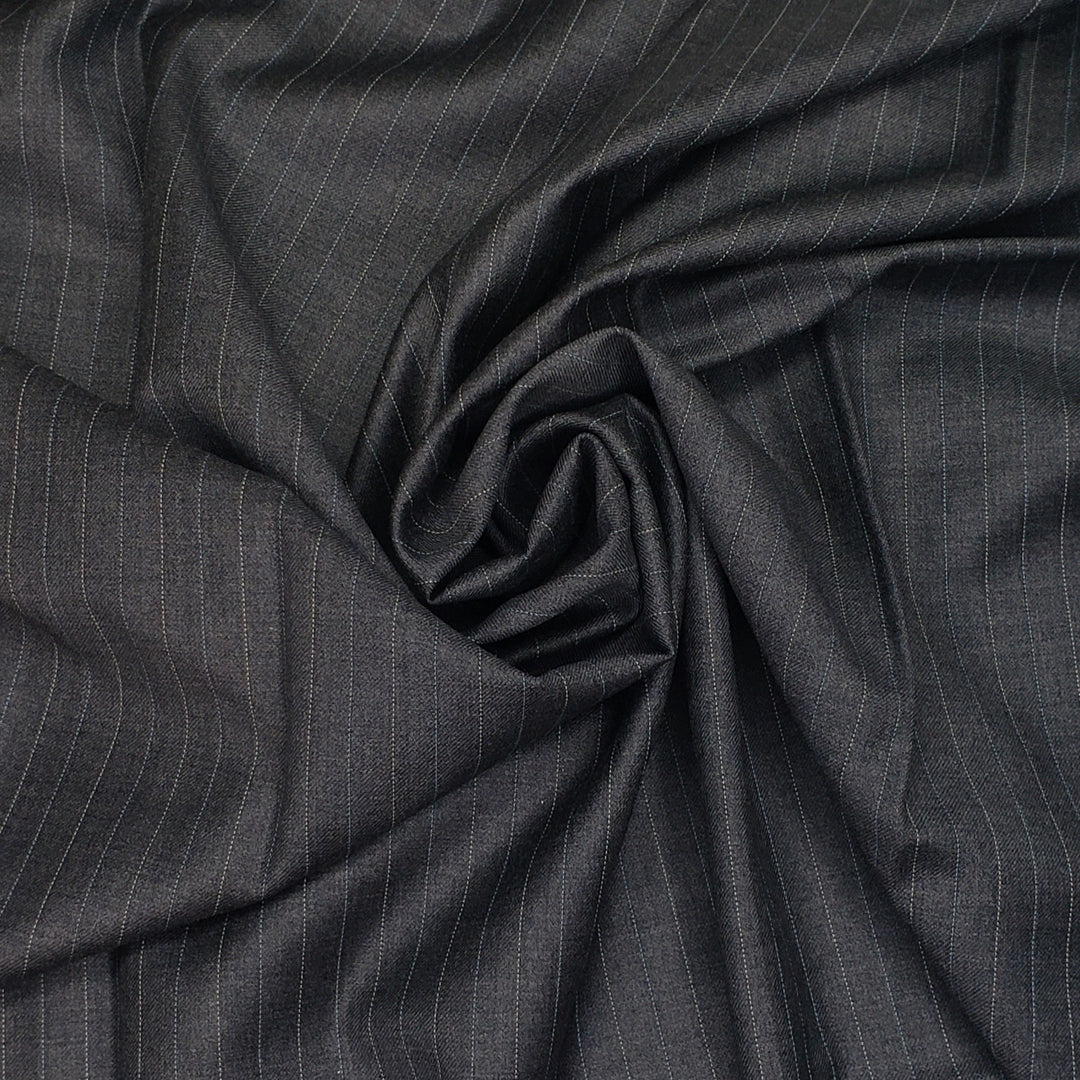 Formal Trousers - Pinstripe Wool Woven - Grey Pinstripe - 1.4M Bundle - FABCYCLE Deadstock and Sustainble Fabrics and Sewing Supplies (6568368898161)