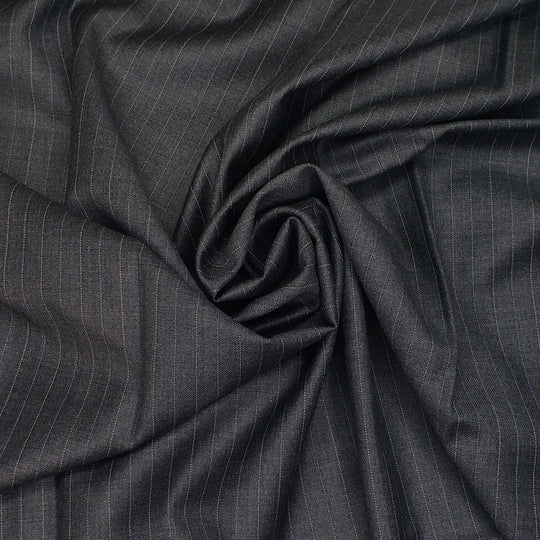 Formal Trousers - Pinstripe Wool Woven - Grey Pinstripe - 1.4M Bundle - FABCYCLE Deadstock and Sustainble Fabrics and Sewing Supplies (6568368898161)