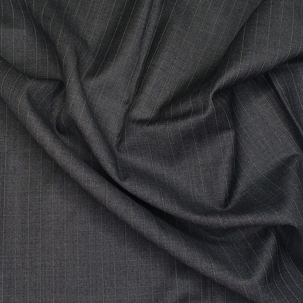 Formal Trousers - Pinstripe Wool Woven - Grey Pinstripe - 1.4M Bundle - FABCYCLE Deadstock and Sustainble Fabrics and Sewing Supplies (6568368898161)