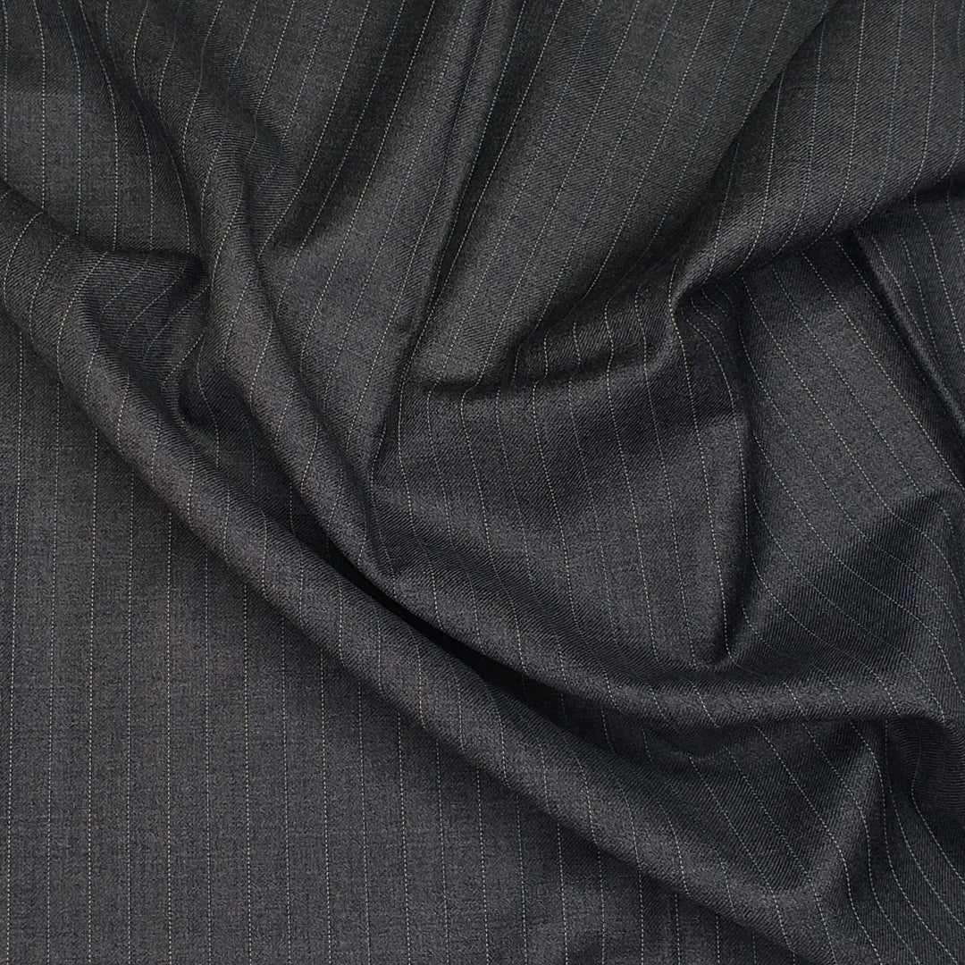 Formal Trousers - Pinstripe Wool Woven - Grey Pinstripe - 1.4M Bundle - FABCYCLE Deadstock and Sustainble Fabrics and Sewing Supplies (6568368898161)