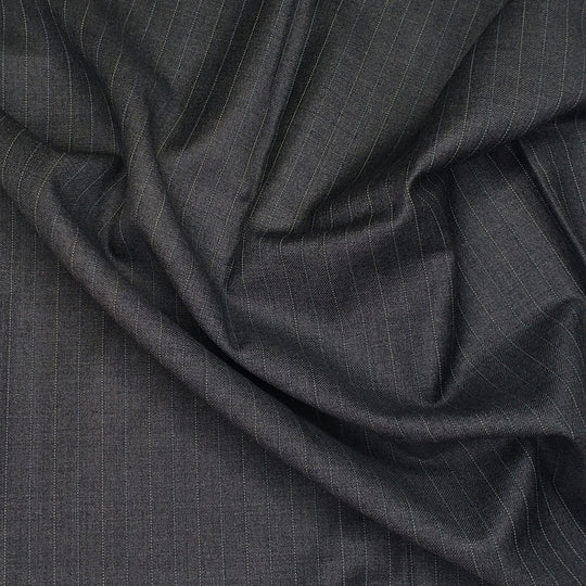 Formal Trousers - Pinstripe Wool Woven - Grey Pinstripe - 1.4M Bundle - FABCYCLE Deadstock and Sustainble Fabrics and Sewing Supplies (6568368898161)