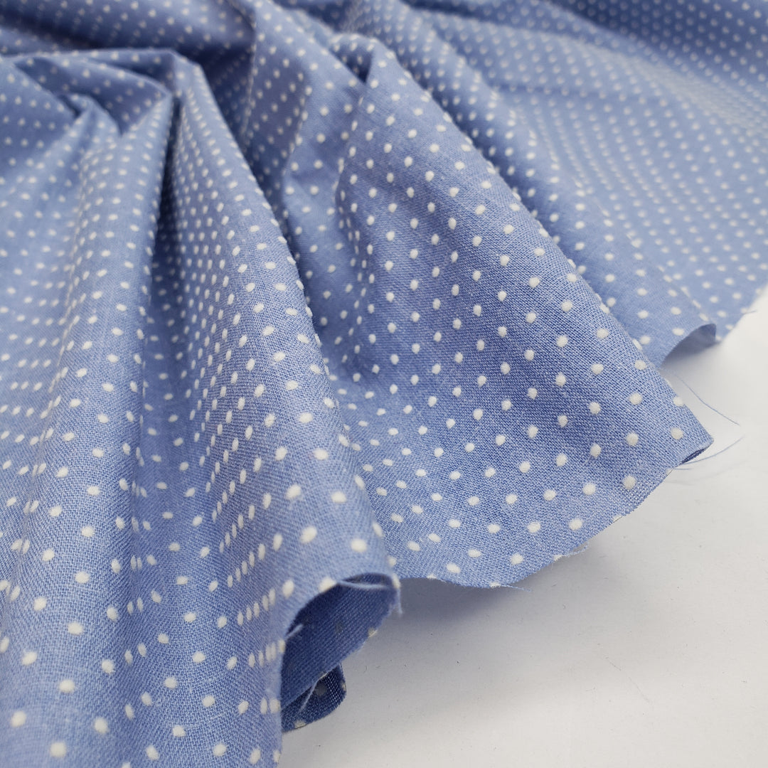 Make Believe Castle - Cotton Woven - Blue Polka Dots - 3M Bundle - FABCYCLE Deadstock and Sustainble Fabrics and Sewing Supplies (6568365457521)